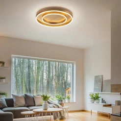 Helestra Sona LED plafondlamp dimbaar Ø60cm goud