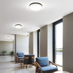 Helestra Tana LED plafondlamp, zwart, Ø 33 cm