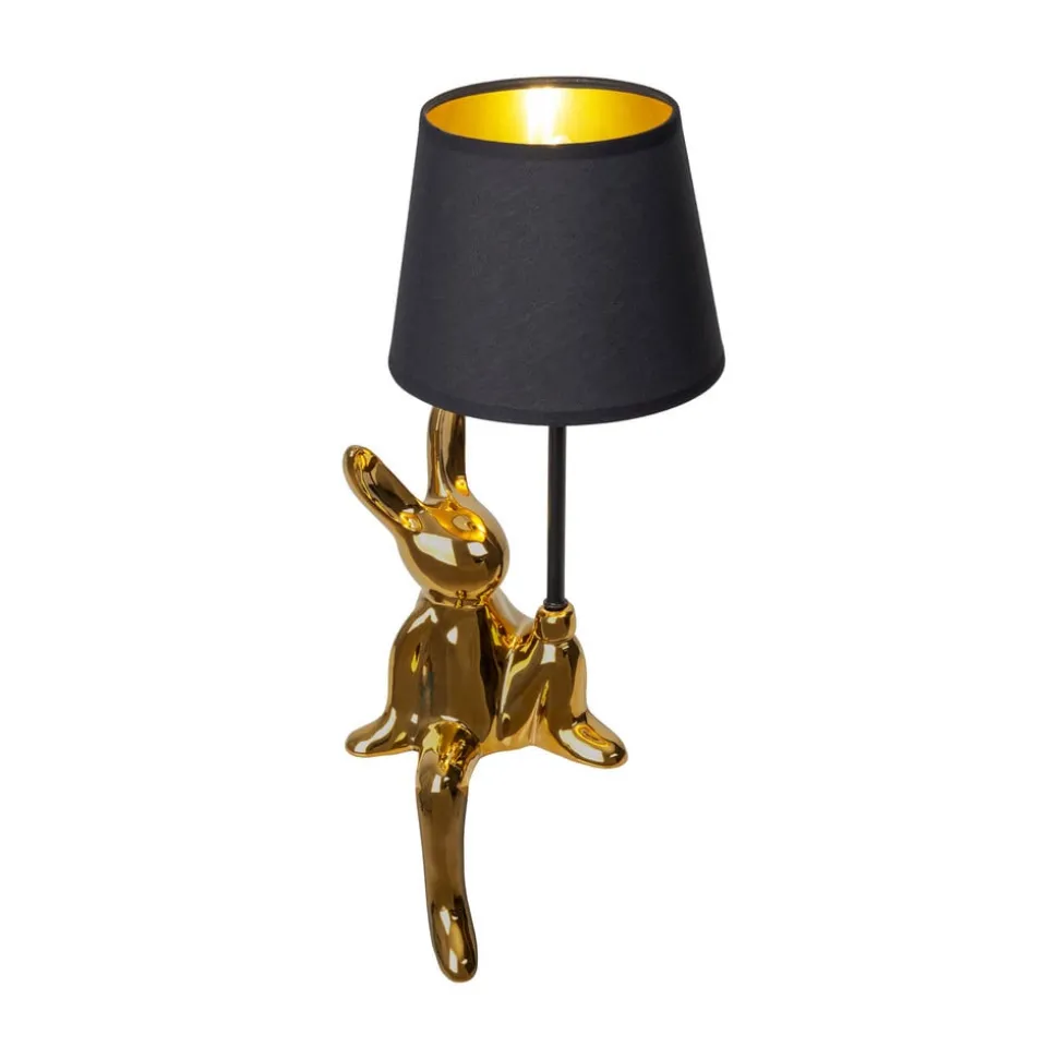 Helge tafellamp, goud, hoogte 45 cm, keramiek/stof