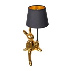 Helge tafellamp, goud, hoogte 45 cm, keramiek/stof