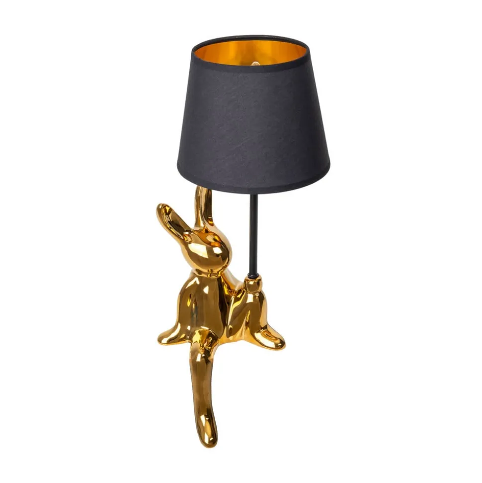 Helge tafellamp, goud, hoogte 45 cm, keramiek/stof