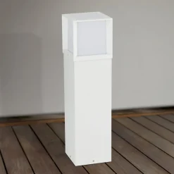 Henry tuinpadverlichting, wit, hoogte 60 cm, aluminium/roestvrij staal