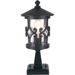 Hereford sokkellamp, zwart, aluminium, glas, hoogte 34 cm