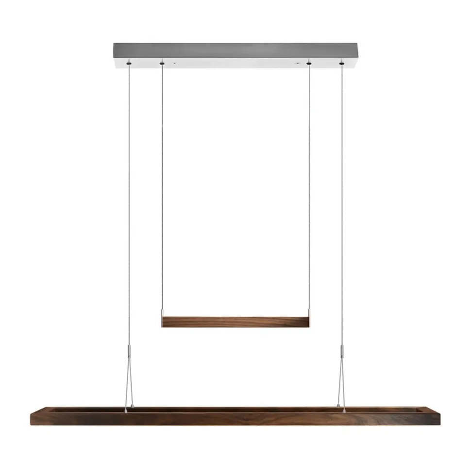 HerzBlut Amalia LED hanglamp, noten geolied