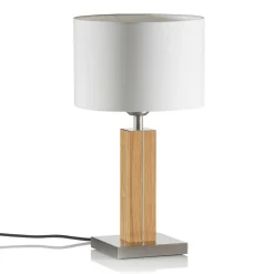 HerzBlut Dana tafellamp met houten voet eiken