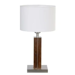 HerzBlut Dana tafellamp met houten voet noten