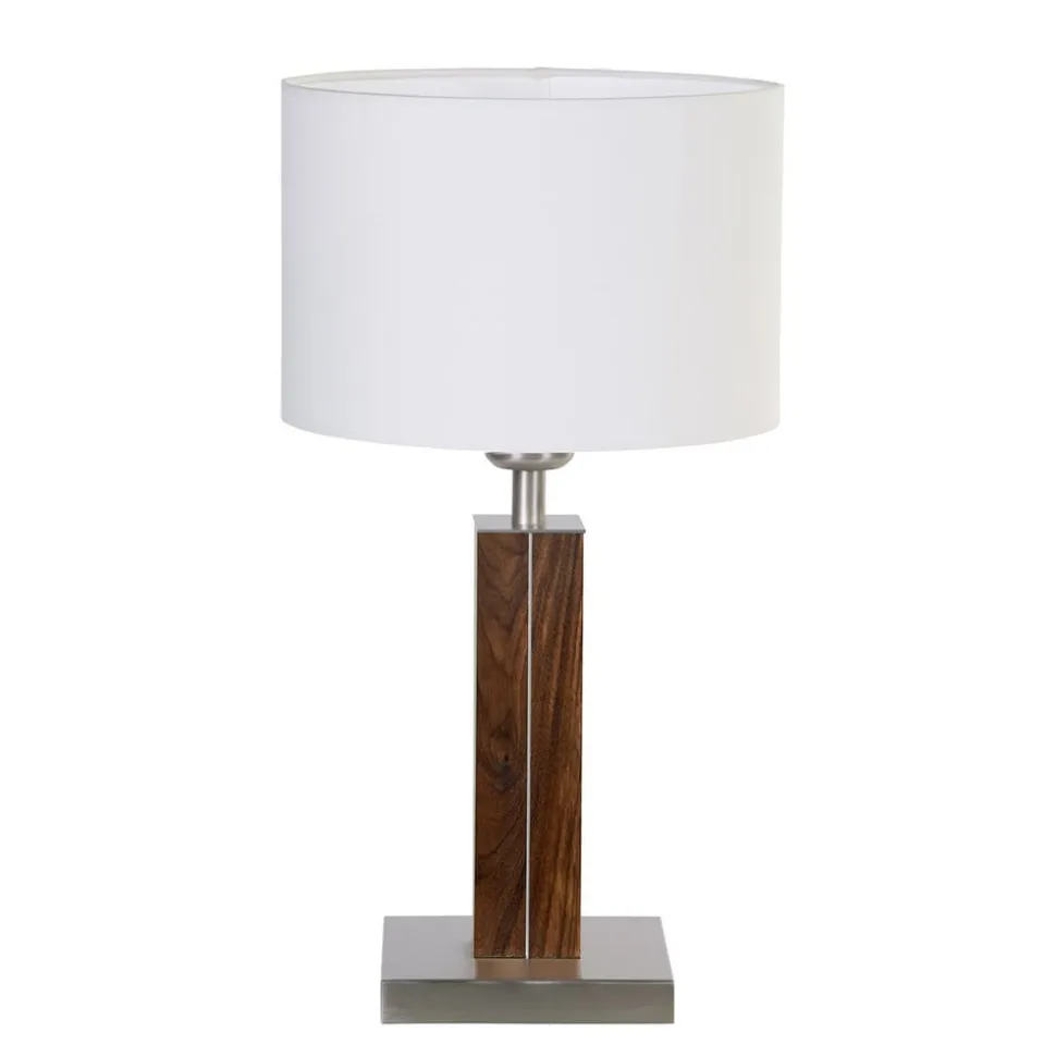 HerzBlut Dana tafellamp met houten voet noten