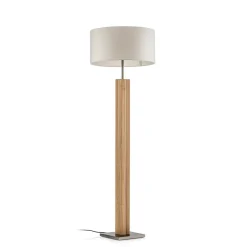 HerzBlut Dana vloerlamp, eiken natuur, wit
