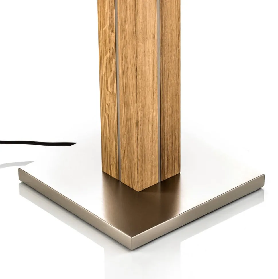 HerzBlut Dana vloerlamp, eiken natuur, wit