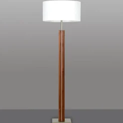 HerzBlut Dana vloerlamp, noten, wit