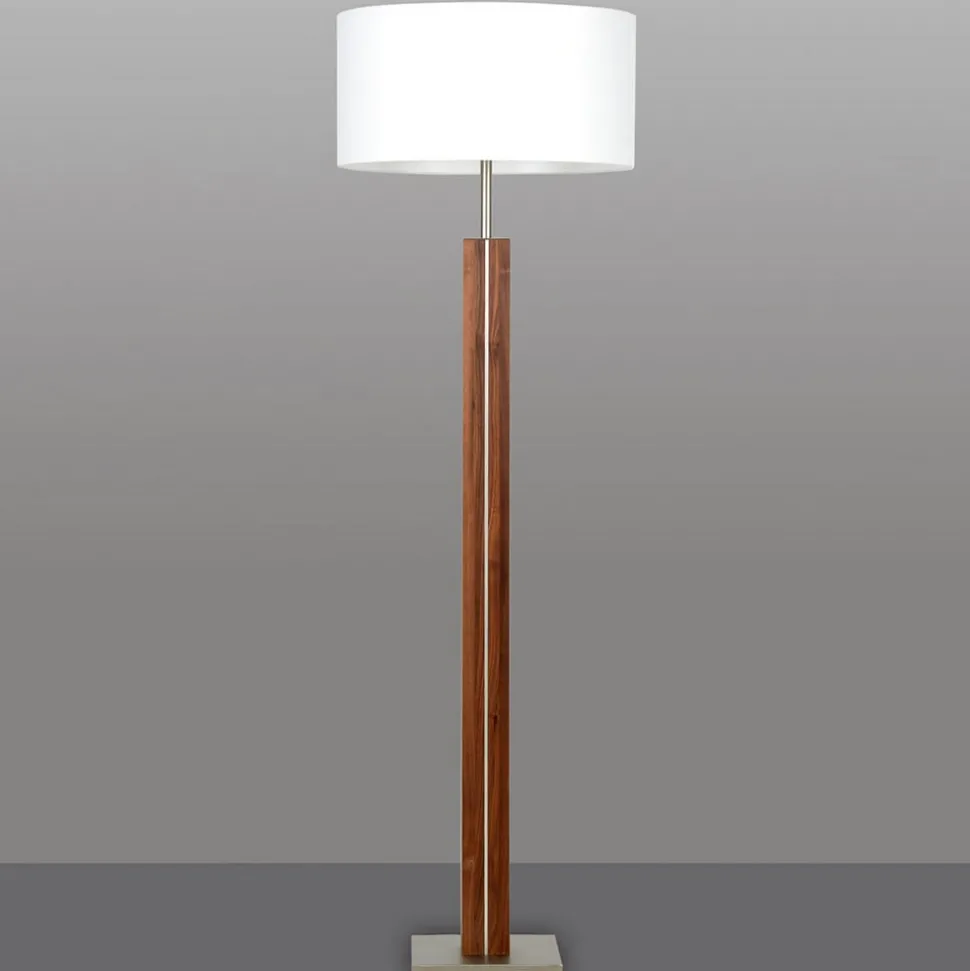 HerzBlut Dana vloerlamp, noten, wit