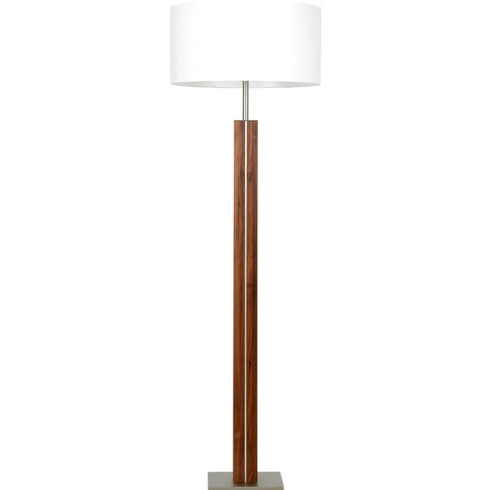 HerzBlut Dana vloerlamp, noten, wit