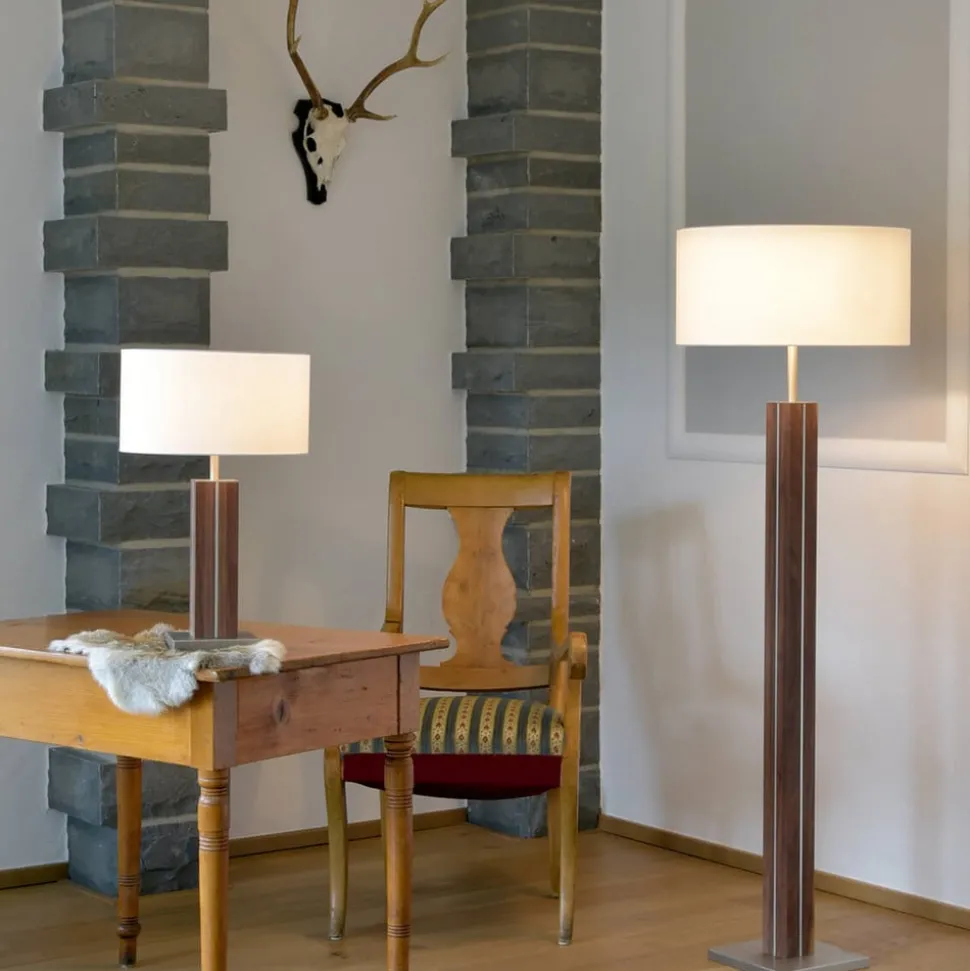 HerzBlut Dana vloerlamp, noten, wit