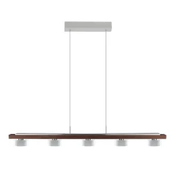 HerzBlut hanglamp Estelle, hout, 130 cm, geolied notenhout
