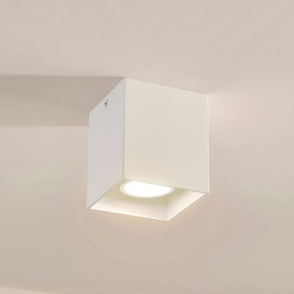 Hoekig opbouw-downlight Carson in wit