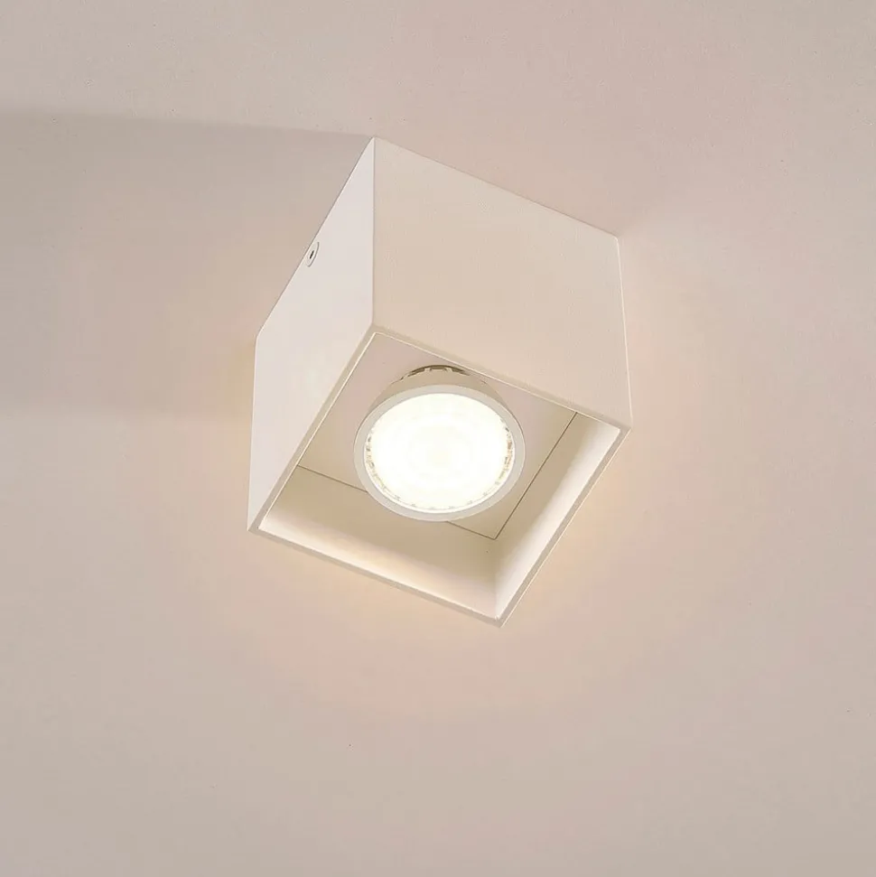 Hoekig opbouw-downlight Carson in wit