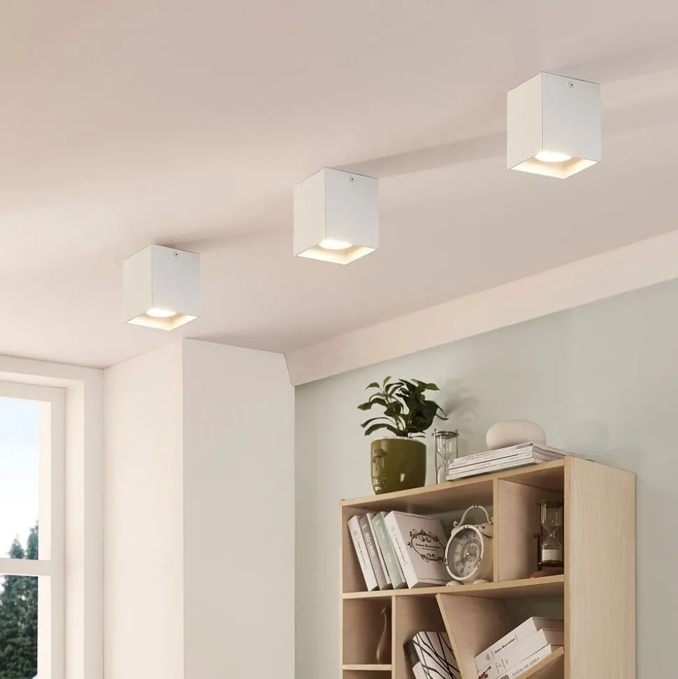 Hoekig opbouw-downlight Carson in wit