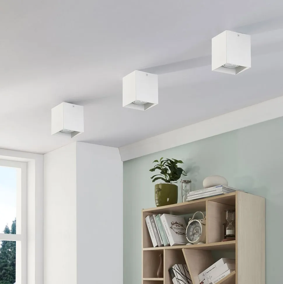 Hoekig opbouw-downlight Carson in wit