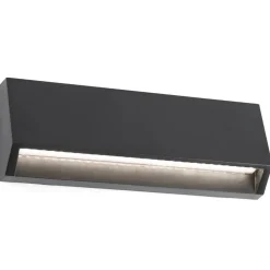 Hoekige LED buitenwandlamp Must, breedte 21,7 cm