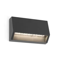 Hoekige LED buitenwandlamp Must, breedte 9,6 cm