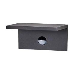 Hoekige LED outdoor wandlamp Darina, bewegingsm.