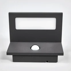 Hoekige LED outdoor wandlamp Darina, bewegingsm.