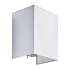 Hoekige, stoffen wandlamp Annalisa in wit