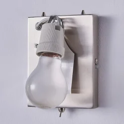 Hoekige, stoffen wandlamp Annalisa in wit