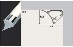 Hoekprofiel 1m voor LED strip