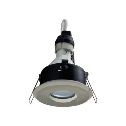 Hoogspanning-inbouwspot DL7001, ijzer geborsteld