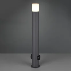 Hoosic tuinpadverlichting met stopcontacten, antraciet