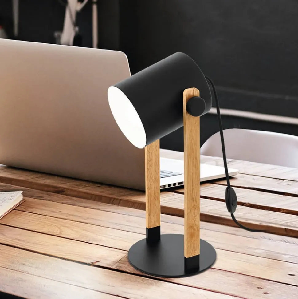 Hornwood tafellamp, hoogte 42 cm, zwart/bruin, staal