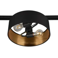 Hostel track light voor DUOline, zwart-goud, E27