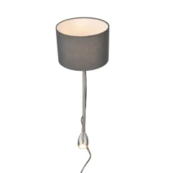 Hotel wandlamp met LED leeslampje, rond, grijs
