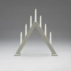 Houten kandelaar, 7-lamps, hoogte 50cm grijs