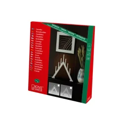 Houten kandelaar, 7-lamps, hoogte 50cm grijs