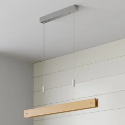Houten LED hanglamp Karinja met dimmer, natuur