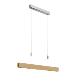 Houten LED hanglamp Karinja met dimmer, natuur