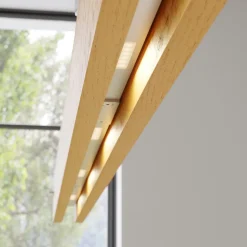 Houten LED hanglamp Karinja met dimmer, natuur