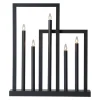 Houten raam kandelaar Frame, 5-lamps, donkergrijs