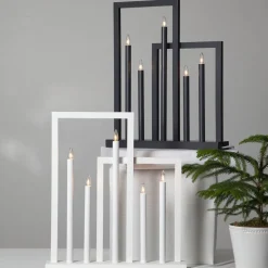 Houten raam kandelaar Frame, 5-lamps, donkergrijs