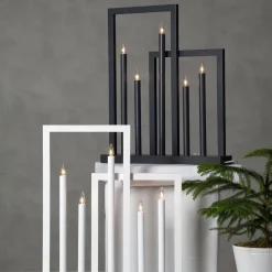 Houten raam kandelaar Frame, 5-lamps, donkergrijs