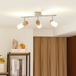 Houten spot Christoph, 3-lamps, langwerpig