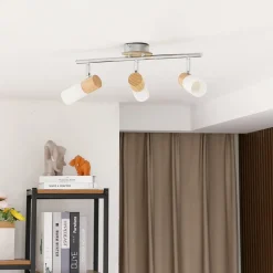 Houten spot Christoph, 3-lamps, langwerpig