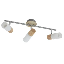 Houten spot Christoph, 3-lamps, langwerpig