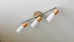 Houten spot Christoph, 3-lamps, langwerpig