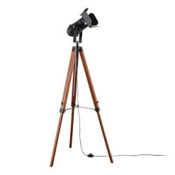 Houten vloerlamp Hilma met tripod statief