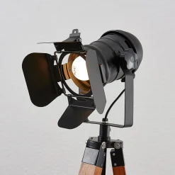 Houten vloerlamp Hilma met tripod statief