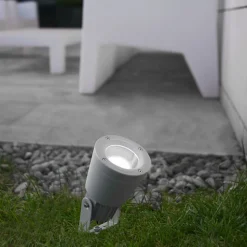 Hubble buitenspot, grijs, GU10, aluminium