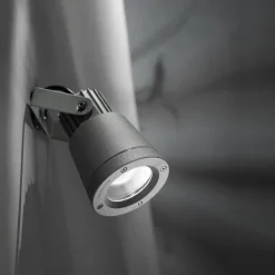 Hubble buitenspot, grijs, GU10, aluminium